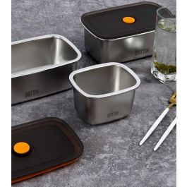 Fiambrera hermética rectangular de acero inoxidable Quttin 600 ml (12 Unidades) Fiambrera hermética rectangular de acero inoxidable Quttin 600 ml (12 Unidades)