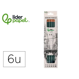 Liderpapel Lápices de grafito, caja 6 unidades, durezas surtidas, certificado FSC Precio: 4.235. SKU: B1775NBX9T