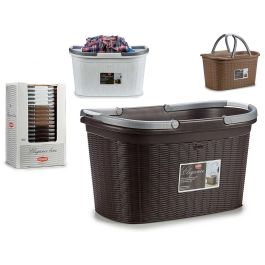 Cesto Ropa Elegance Stefanplast 57.5x29x36.5 cm, 35L, Beige/Blanco/Chocolate (15 Unidades) Precio: 179.59000048. SKU: S3601527