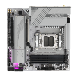 GIGABYTE B650M AORUS ELITE AX ICE Placa base para AMD Ryzen 9000 Series, DDR5, PCIe 5.0, WiFi 6E, LAN 2.5GbE