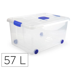 Plasticforte Contenedor Plástico N5 Transparente con Tapa, Poliestireno, Capacidad 57 L, Dimensiones 45x62x32 cm Precio: 16.59000024. SKU: B1JTPWW8DP