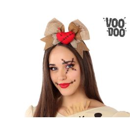 Diadema Muñeco Vudú Marrón - Accesorio para disfraces de Halloween o Carnaval con lazo y corazón rojo Precio: 2.6899994. SKU: B1GJESV38M