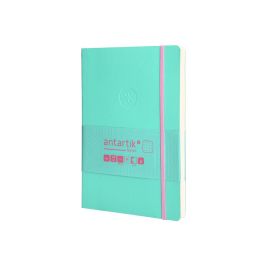 Cuaderno Con Gomilla Antartik Notes Tapa Blanda A5 Hojas Puntos Rosa Y Turquesa 80 Hojas 80 gr Fsc