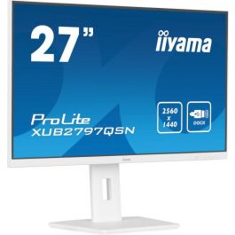 Iiyama XUB2797QSN-W2 Monitor 27" QHD IPS 1440p 1ms 300cd/m² con Dock USB-C 65W, 3x USB-A 3.2, Blanco