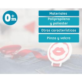 KioKids Sujetachupete Mr&Mrs Rojo para +6 meses con Pinza y Velcro