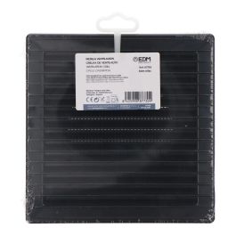 Edm Rejilla Ventilación Cuadrada Empotrable Ø 100mm con Mosquitera ABS Gris Antracita 170x170mm