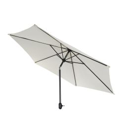 DKD Home Decor Parasol de Jardín y Terraza Inclinable 300x300 cm 250 cm Alto 6 Varillas Beige Gris Oscuro Acero Poliéster 180 gsm