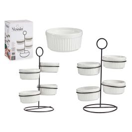 Set 4 Bols Redondo Blanco Con Estante Metal 200Ml Vessia 13X26CM (12 Unidades) Precio: 118.49999964. SKU: B1GKMF4PW5