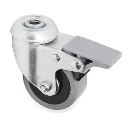 Q&Q Rueda Giratoria JADE TP Taladro Pasante Ø60mm Goma Gris Freno Integral 50kg Soporte Zincado Doble Hilera Bolas Placas Antihilos Precio: 5.99347122. SKU: B1E5Y6FM9T