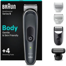 Braun BG5360 BodyGroomer Series 5 - Cortapelos/afeitadora corporal recargable para hombre, resistente al agua, uso seco/mojado, 4 accesorios Precio: 90.0724. SKU: B19FEZKJB9