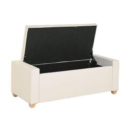 Banqueta Home ESPRIT Beige Poliéster Madera 120 X 50 X 42 CM