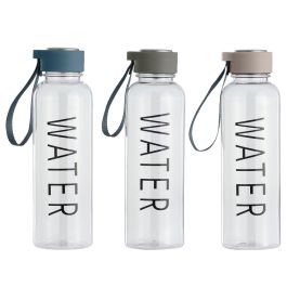 Day Botella de Agua 500 ml Con Correa, Tapón Coloreado Surtido, Texto "Water", Libre de BPA y Lavavajillas Day Botella de Agua 500 ml Con Correa, Tapón Coloreado Surtido, Texto "Water", Libre de BPA y Lavavajillas