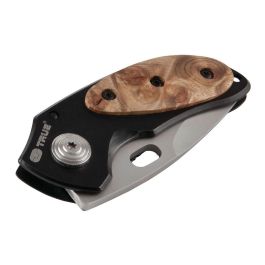True Jacknife tu576k - Navaja pequeña robusta y resistente, mango de madera de caoba, cuchilla de acero inoxidable grado 420