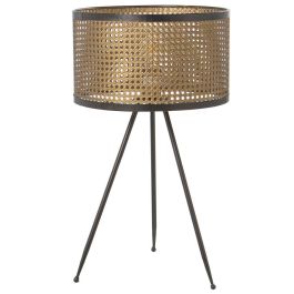 Lámpara de mesa Alexandra House Living Oro Dorado Metal Mimbre 60 W 35 x 60 x 35 cm