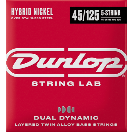 Dunlop Cuerdas Bajo Eléctrico Nickel Dual Dynamic Hybrid 5St. 45-125 Entorchado Níquel y Acero