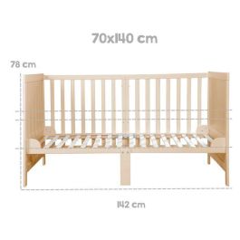 Roba Cuna convertible para bebé EASY SLEEP 70 x 140 cm AAAJD44169 Madera natural