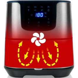 Princess 183312 Freidora de Aire Deluxe Digital XXL Sin Aceite, 5.5L, 1700W, 8 Programas, 7 Raciones