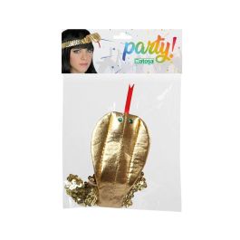 Cinta para el Pelo Egipcia Dorada con Cobra para Disfraz de Cleopatra y Temática Egipcia para Adultos