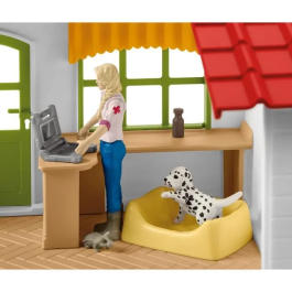 Schleich 42502 Gabinete veterinario con animales, juego de rol y figuras para niños