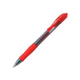 Bolígrafo Pilot G-2 Rojo Tinta Gel Retráctil Sujeción de Caucho Trazo 0,4 mm en Blister