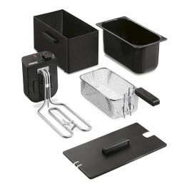 Princess Freidora 182727, 2000W, 3L, Elegante Carcasa Negra con Zona Fría y Filtro de Seguridad