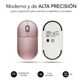 Ratón Inalámbrico por Bluetooth Subblim Excellent/ Hasta 1600 DPI/ Rosa