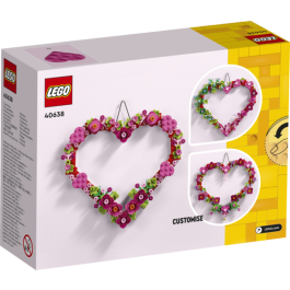 LEGO Corazón Decorativo Set de Construcción Mural Personalizable con Flores y Corazones, para Colgar en Pared, Idea de Regalo Creativo, Recomendado a partir de 9 años