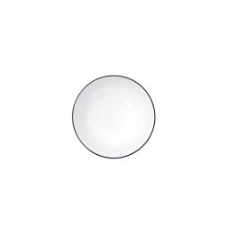 Quid Bol Gastro Black de Porcelana 15 cm Blanco y Negro Brillante, Resistente, Apilable, para Lavavajillas y Microondas