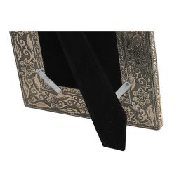 DKD Home Decor Marco de Fotos Decorativo para Fotos 20x25 cm con Diseño Indio Yoga, Color Champán, Hecho de Madera y Aluminio