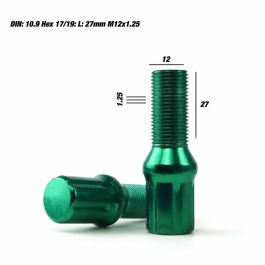 Omp Speed Juego De 20 Tornillos Acero De Colores M12x1.25 Llave De 17-19 Largo 27 mm Color Verde Y Material Din 10.9 OMPS09951208 Omp Speed Juego De 20 Tornillos Acero De Colores M12x1.25 Llave De 17-19 Largo 27 mm Color Verde Y Material Din 10.9 OMPS09951208