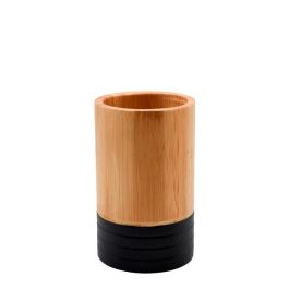 DKD Home Decor Vaso Basicos Bambú Natural Negro 7x7x11 cm