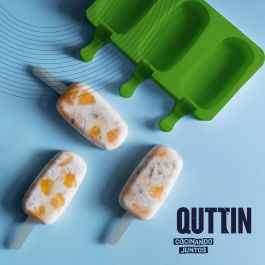 Quttin Molde para 3 Helados de Silicona, 19.5x14.5x2.5 cm