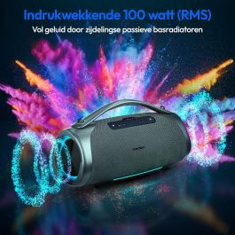 Medion AAAPE76038 Altavoz Bluetooth XL, 100W RMS, 30h Autonomía, Protección IPX7, Iluminación RGB