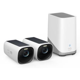 Eufy eufyCam 3 (2+1) Kit Cámaras Seguridad 4K con Panel Solar, IA, Visión Nocturna Color, Almacenamiento Ampliable