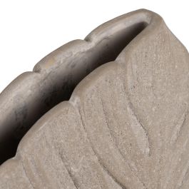 Jarrón Hojas Gris Cerámica Decoración 31 X 30 cm