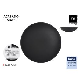 Plato Hondo Melamine Black 21x5.3 cm La Mediterranea (24 Unidades) Precio: 55.50000049. SKU: B1CT7BMP6Q