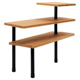 Home Deco Factory Estantería Esquina 3 Niveles Bambú Modular Cocina Ahorro Espacio