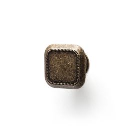 Rei Pomo Mueble Metálico Acabado Cuero Viejo Mod. 3120 Blister 4 Unidades 30x30mm