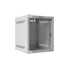 Lanberg Armario Mural Rack 10 Pulgadas 6U con Puerta de Vidrio y Ventilador Gris