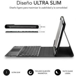 SUBBLIM Funda con Teclado Bluetooth Touchpad KeyTab Pro 9,6" a 10,8" TOUCHPAD Negra