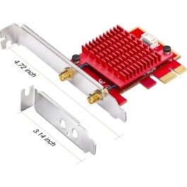 Cudy WE3000S Adaptador PCI Express Wi-Fi 6E AX5400 Tribanda con Bluetooth 5.2 para PC 2400 Mbit/s