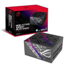 ASUS ROG STRIX-1000P-GAMING Fuente de Alimentación 1000W 80 PLUS Platinum, Semi-Pasiva, 20+4 pin ATX, Negro, Plata - 90YE00W1-B0NA00