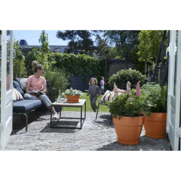 Elho Jardinera Redonda Vibia Campana 55 Marrón Ø 55 x H 47 cm exterior 100% reciclado