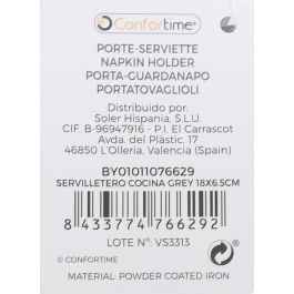 Confortime Servilletero Cocina Grey 18.4 x 6.6 cm