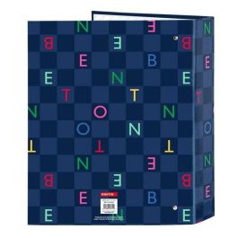 Carpeta de anillas Benetton Damero Azul marino A4 27 x 33 x 6 cm