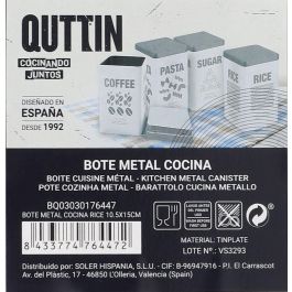 Bote de metal para cocina Rice 10.5x15 cm Quttin (12 Unidades) Bote de metal para cocina Rice 10.5x15 cm Quttin (12 Unidades)