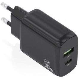 Aisens A110-0924 Cargador de Pared GaN 30W USB-C PD 3.0 y USB-A QC 3.0, 33W total, Carga Rápida para Portátiles, Móviles, Tablets, Negro. Precio: 8.49999953. SKU: B17E9KZPD7