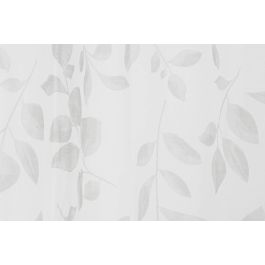 DKD Home Decor Cortina Visillo Oriental con Hojas Poliester Gris Claro Blanco 270x140 cm (2 Unidades)