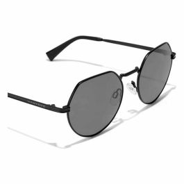 Hawkers Gafas de Sol AURA Negras Unisex Protección UV400 Cat. 3 Lentes TR18 Semiredondeadas Montura Acero Inoxidable Mate