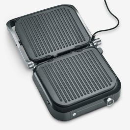 Severin KG 2395 Kontaktgrill Negro/Gris 1800W con Placas Cerámicas, Termostato Ajustable y Antiadherente